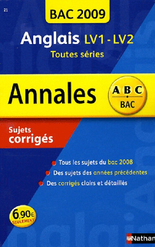 Livrenpoche : Anglais LV1-LV2 terminales sujets 2009 - Sylvie Léger - Livre