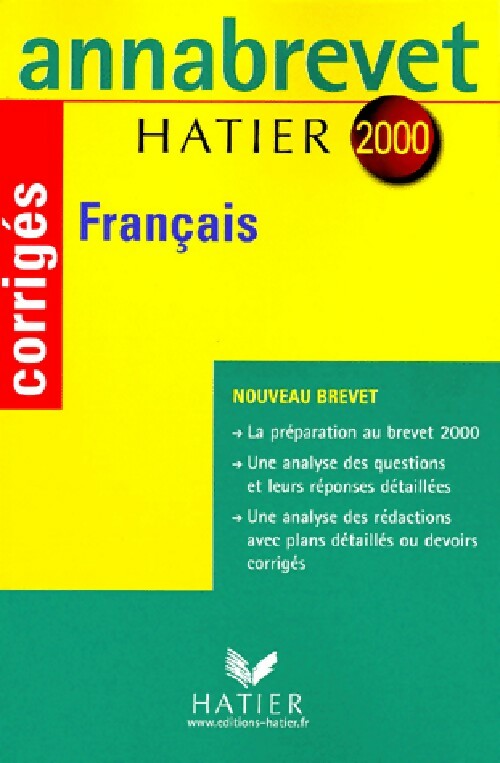 Livrenpoche : Français Brevet corrigés 2000 - Cécile De Cazanove - Livre