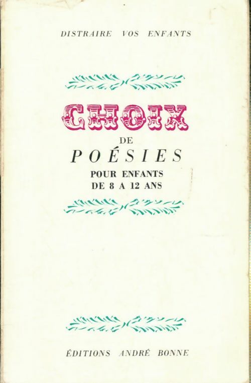 Livrenpoche : Choix de poésies pour enfants de 5 à 8 ans - Inconnu - Livre