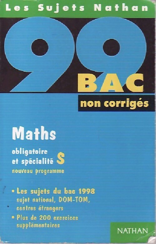 Livrenpoche : Mathématiques sujets non corrigés Terminales S obl. et spé. - Serge Nicolas, Danièle Depouly, Philippe Lixi - Livre
