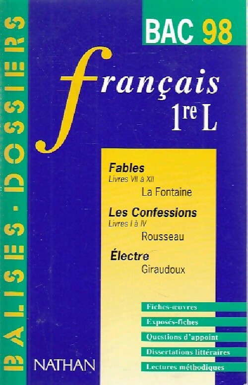 Livrenpoche : Français 1ère L 1998 - Collectif - Livre