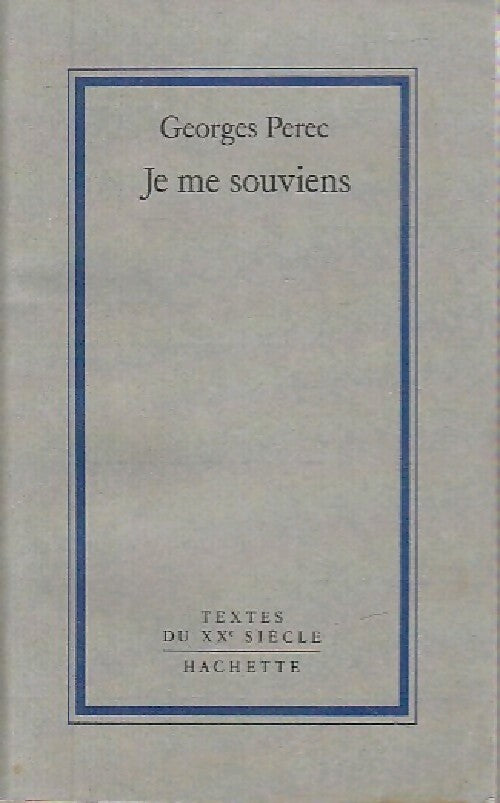 Livrenpoche : Je me souviens - Georges Perec - Livre