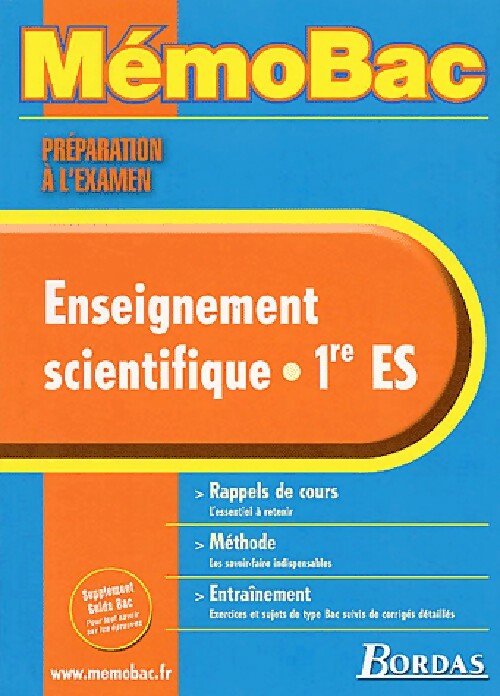 Livrenpoche : Enseignement scientifique Ire ES, préparation à l'examen - Christian Robert - Livre