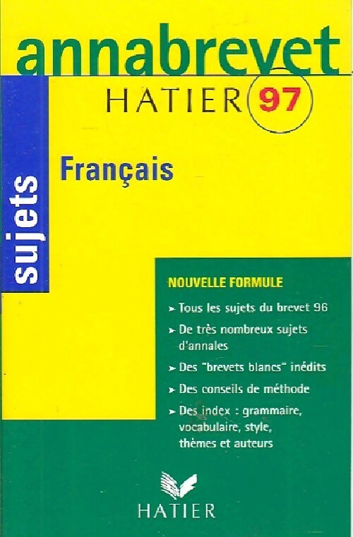 Français Brevet Sujets 1997 - Evelyne Amon -  Annabrevet - Livre