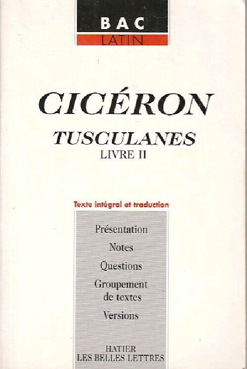 Livrenpoche : Tusculanes (Livre II) - Cicéron - Livre
