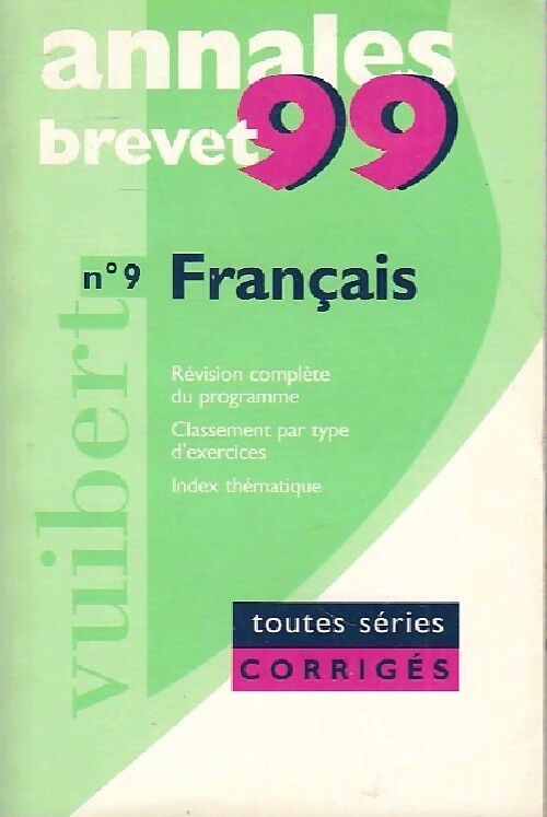 Français Brevet corrigés 1999 - Moïse Fdida -  Annales Vuibert - Livre