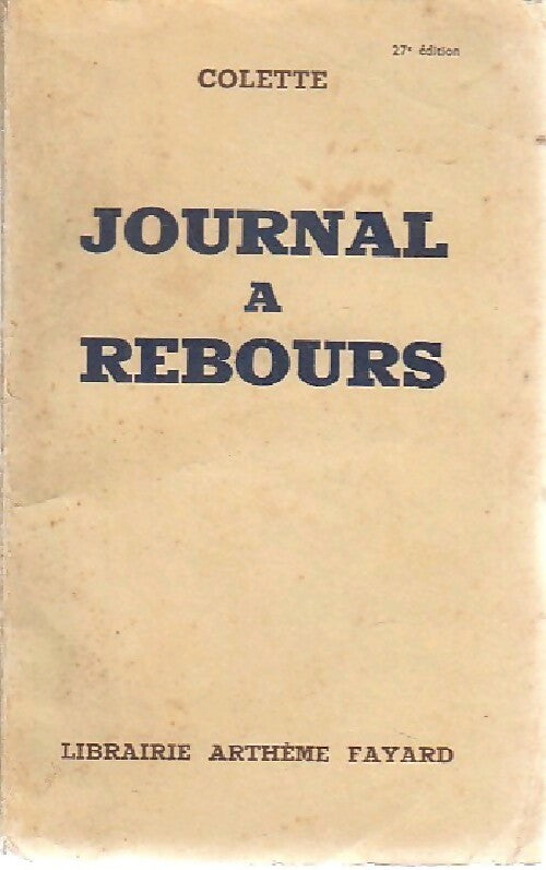 Livrenpoche : Journal à rebours - Colette - Livre