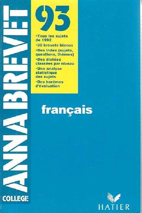 Livrenpoche : Brevet Français 1993 - Evelyne Amon - Livre
