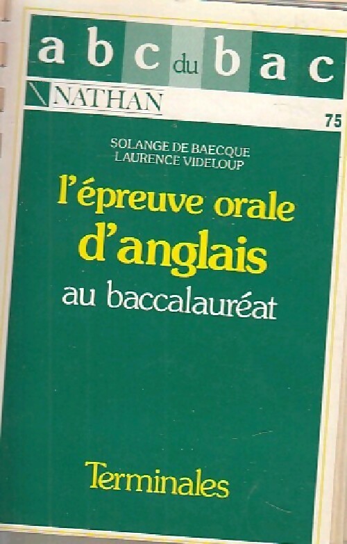 Livrenpoche : L'épreuve orale d'anglais - Solange De Baecque - Livre