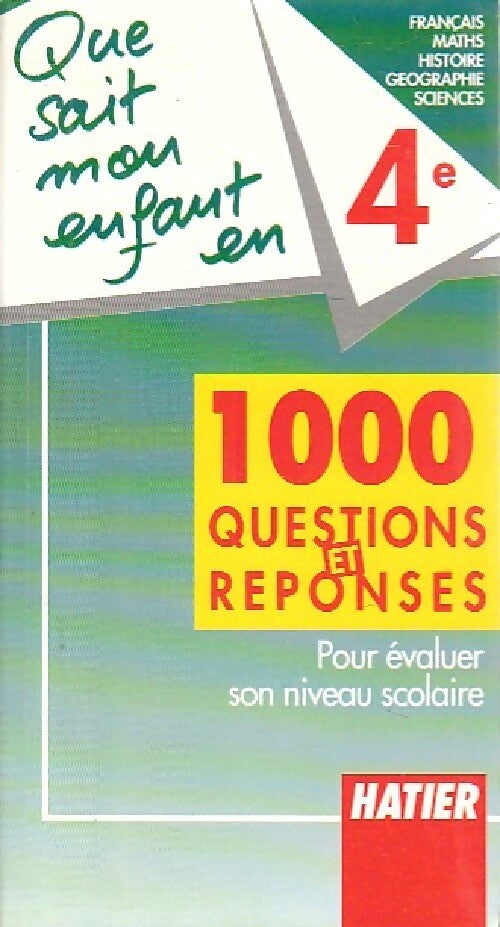 Livrenpoche : Que sait mon enfant en 4e - Inconnu - Livre