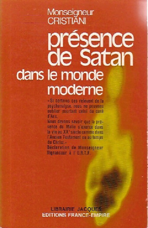 Livrenpoche : Presence de Satan dans le monde moderne - Chanoine Cristiani - Livre