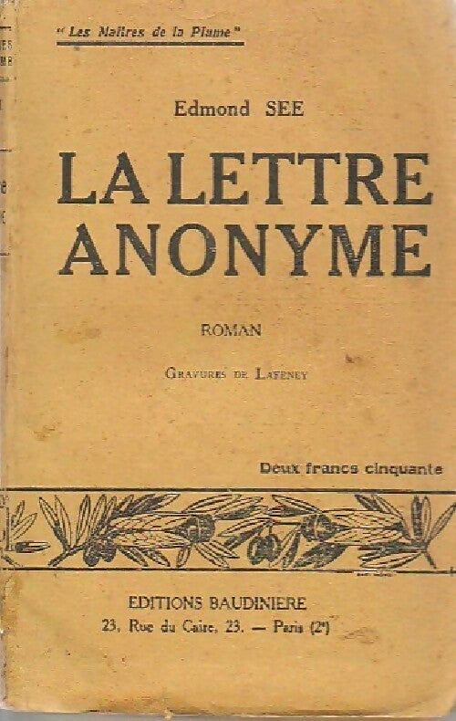 Livrenpoche : La lettre anonyme - Edmond Sée - Livre