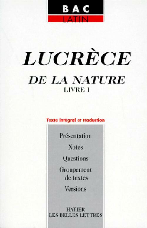 De la nature Livre I - Lucrèce -  Bac Latin - Livre