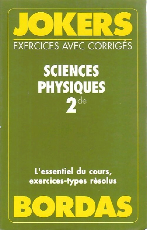 Sciences physiques 2e - Jean-Claude Paul -  Jokers - Livre