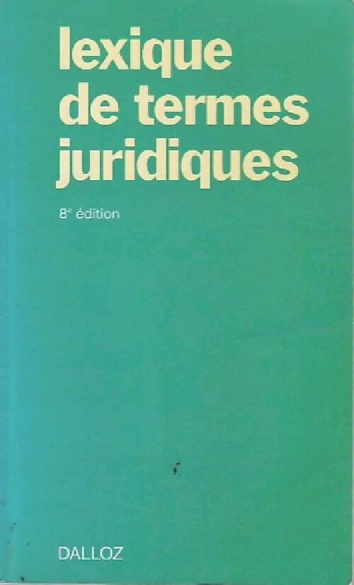 Livrenpoche : Lexique de termes juridiques - Jean Vincent - Livre