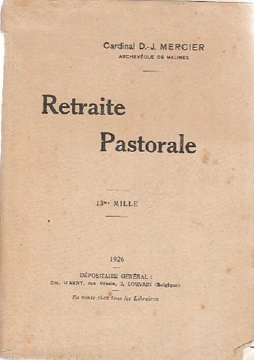 Livrenpoche : Retraite pastorale - Cardinal Mercier - Livre