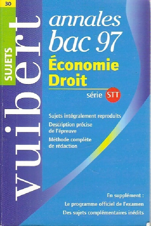 Livrenpoche : Economie / Droit Série STT : Sujets 1997 - Collectif - Livre