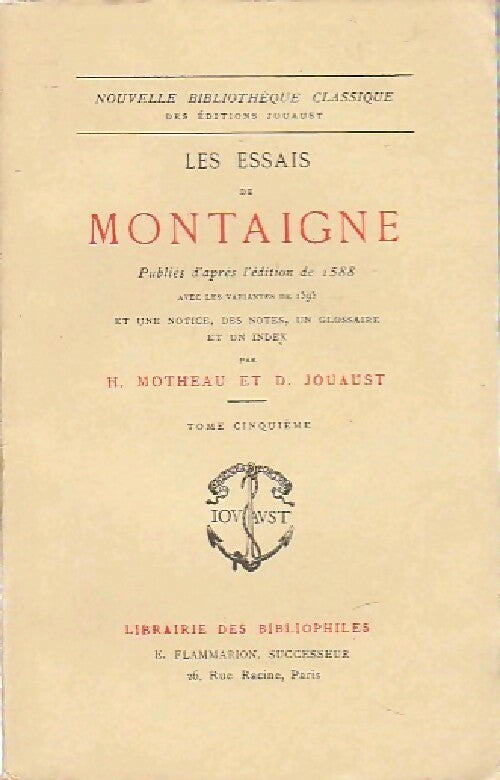 Livrenpoche : Les essais Tome V - Michel De Montaigne - Livre