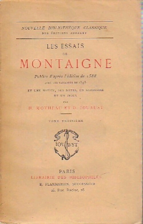 Livrenpoche : Les essais Tome III - Michel De Montaigne - Livre