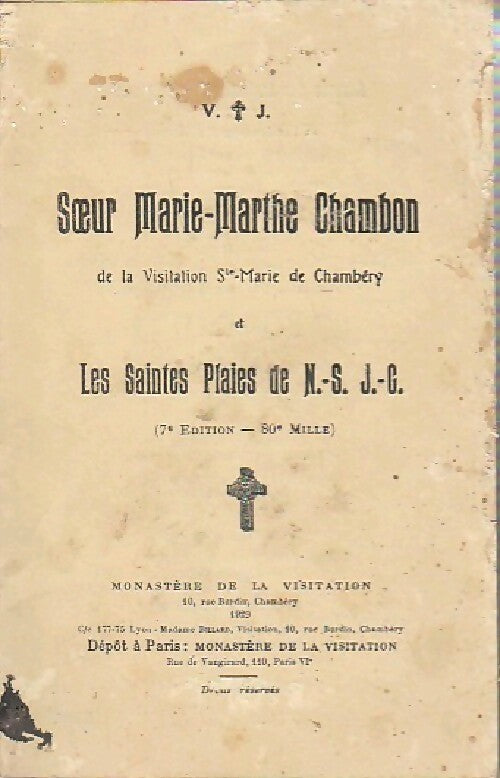 Livrenpoche : Soeur Marie-Marthe Chambon - Inconnu - Livre
