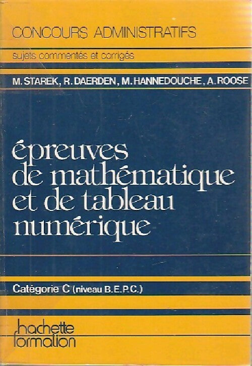 Livrenpoche : Epreuves de mathématiques et de tableau numérique - Collectif - Livre