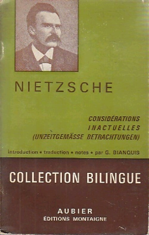 Considérations inactuelles - Friedrich Nietzsche - Livre