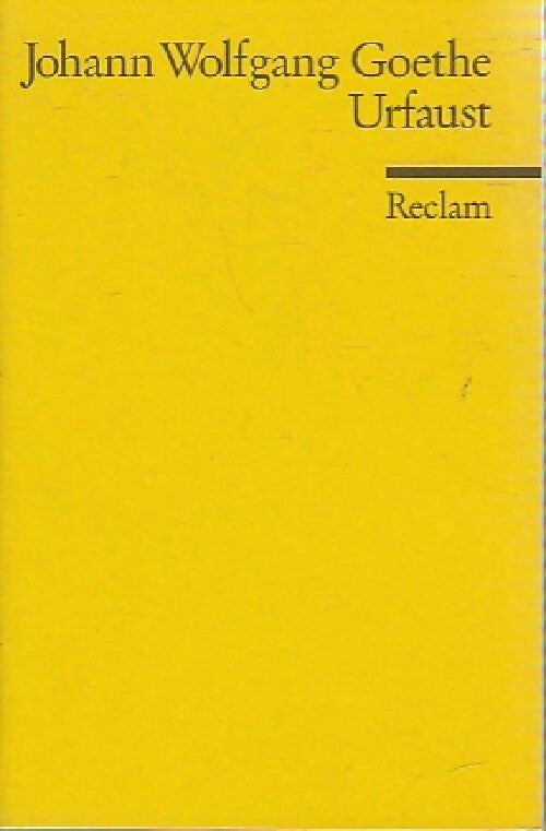 Urfaust - Johann Wolfgang Von Goethe - Livre