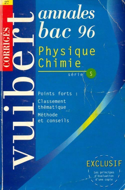 Livrenpoche : Physique Chimie série S. Corrigés 1996 - Collectif - Livre