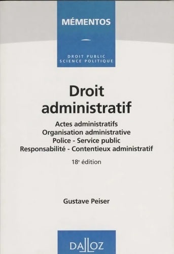 Livrenpoche : Droit administratif - Gustave Peiser - Livre