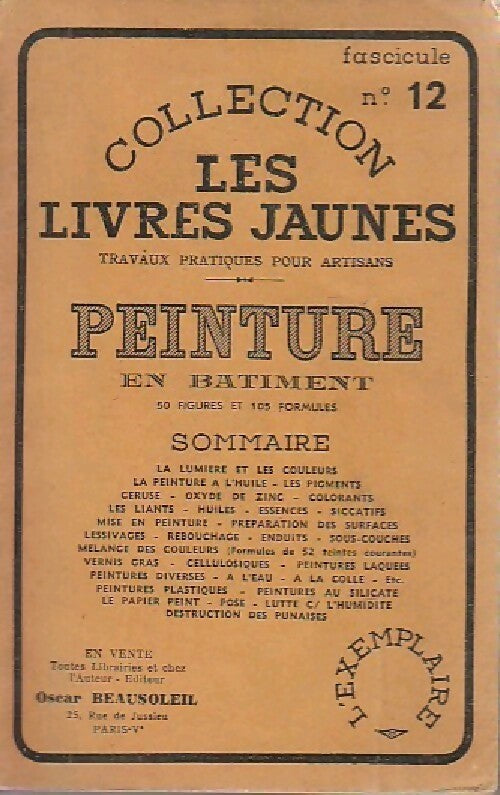 Livrenpoche : Peinture en bâtiment - Oscar Beausoleil - Livre