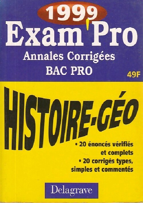 Livrenpoche : Histoire-Géo Bac pro 1999 - J. Menand - Livre
