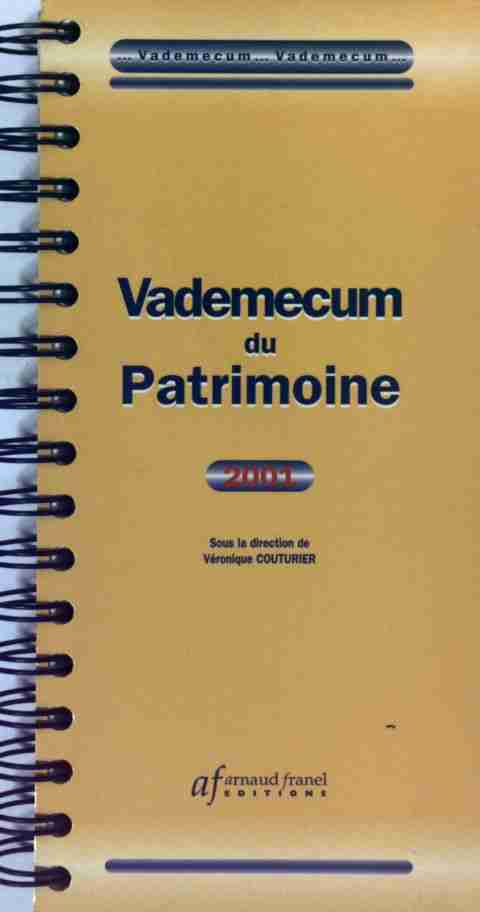 Vademecum du patrimoine 2001 - Véronique Couturier -  Arnaud Franel GF - Livre