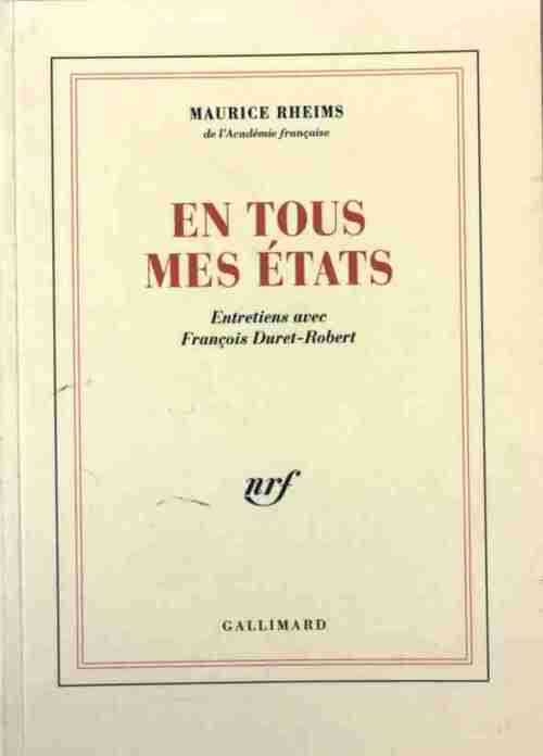 Livrenpoche : En tous mes états - Maurice Rheims - Livre