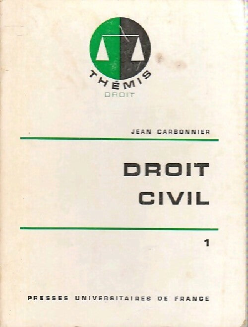 Livrenpoche : Droit civil Tome I : Les personnes - Jean Carbonnier - Livre