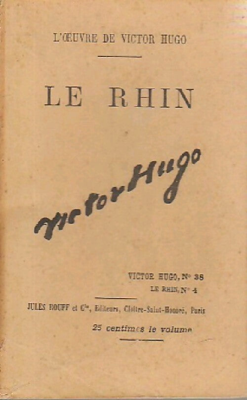 Le Rhin Tome IV - Victor Hugo - Livre