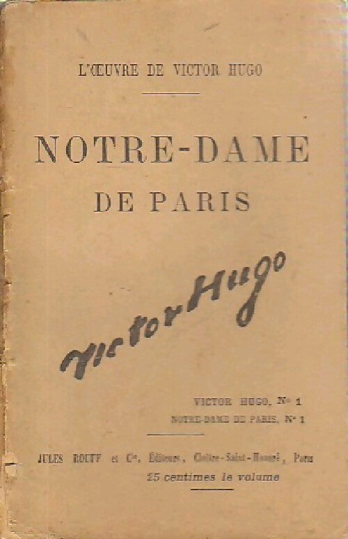 Notre-Dame de Paris Tome I - Victor Hugo - Livre
