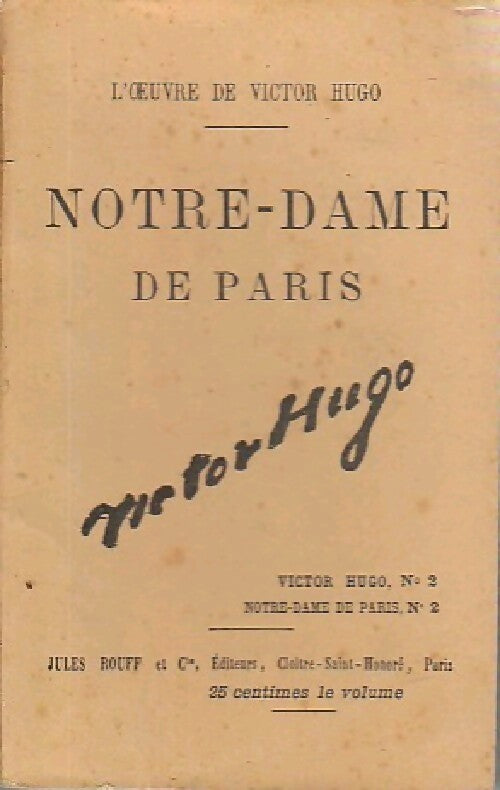 Notre Dame de Paris Tome II - Victor Hugo - Livre