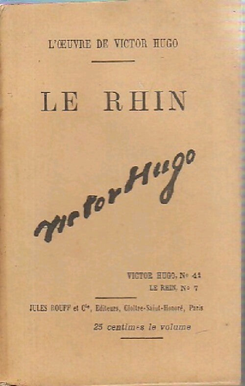 Le Rhin Tome VII - Victor Hugo - Livre