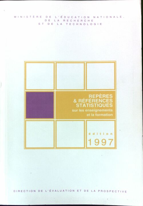 Livrenpoche : Repères et références statistiques sur les enseignements et la formation 1997 - Ministère de l'Education Nationale - Livre