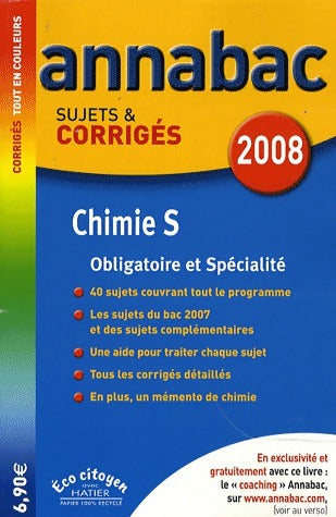Livrenpoche : Chimie Terminales S obl. et spé., Sujets et corrigés 2008 - Julie Bouvry - Livre