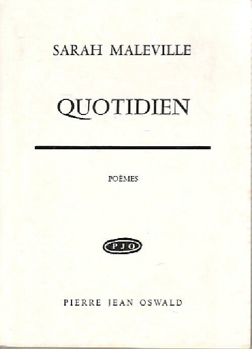 Livrenpoche : Quotidien - Sarah Maleville - Livre