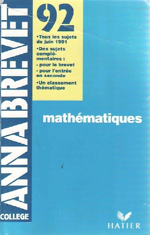 Livrenpoche : Mathématiques 1992 - Bernard Demeillers - Livre