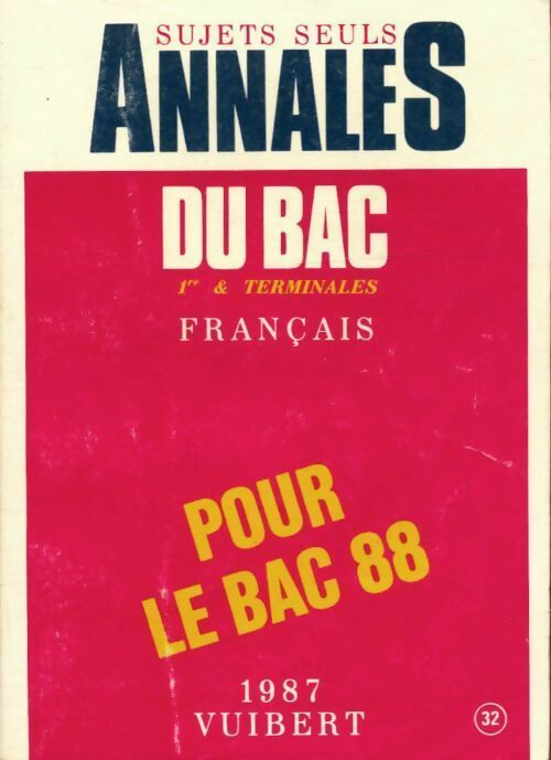 Livrenpoche : Français, 1ère & terminales, sujets seuls 1988 - Inconnu - Livre