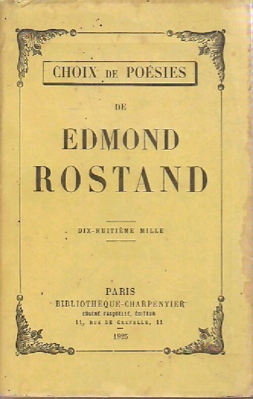 Livrenpoche : Choix de poésies - Edmond Rostand - Livre