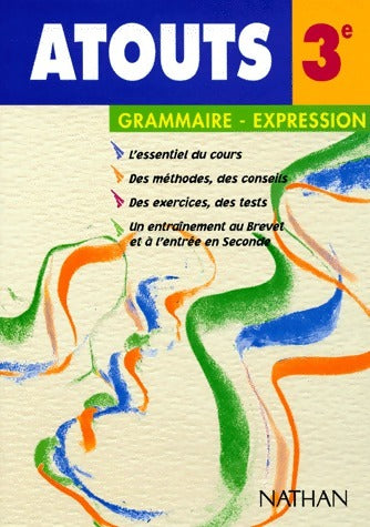 Grammaire - Expression écrite 3e - Daniel Duprez -  Atouts - Livre