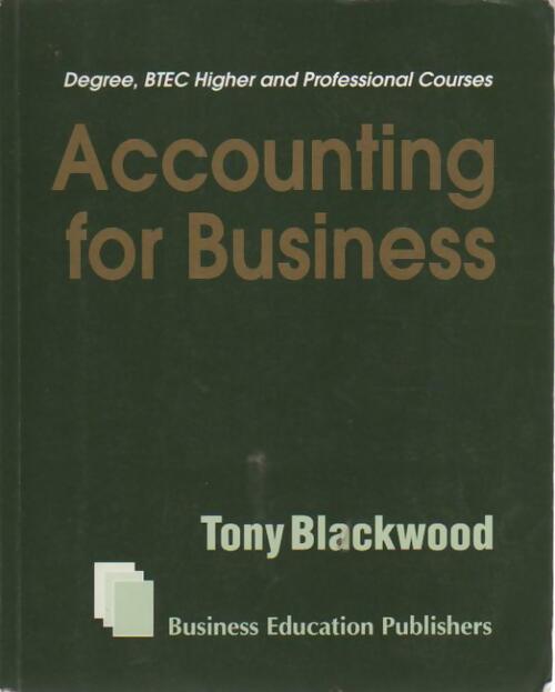 Livrenpoche : Accounting for Business - Tony Blackwood - Livre