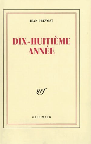 Livrenpoche : Dix-huitième année - Jean Prévost - Livre