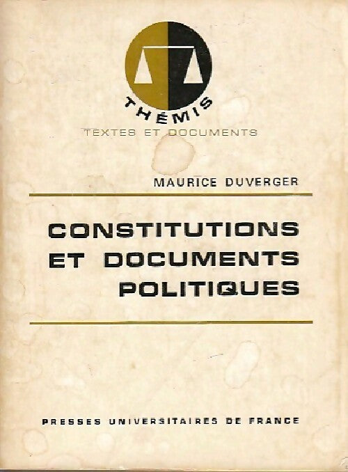 Livrenpoche : Constitutions et documents politiques - Maurice Duverger - Livre