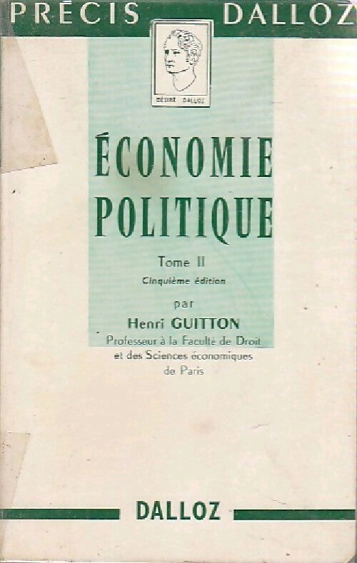 Livrenpoche : Economie politique Tome II - Henri Guitton - Livre