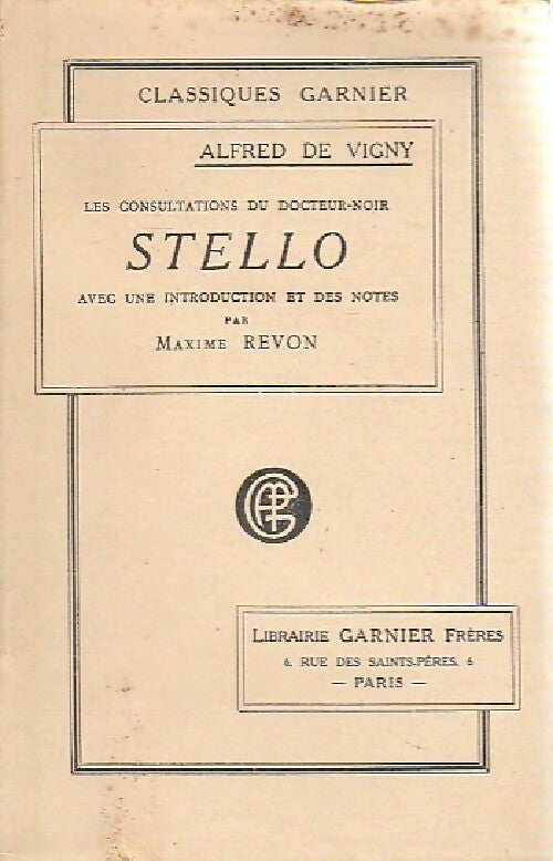 Livrenpoche : Stello - Alfred De Vigny - Livre